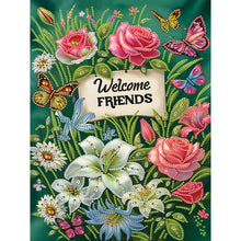 Load image into Gallery viewer, Diamond Painting - Partial Special Shaped - Welcome garden calligraphy and painting (30*40CM)

