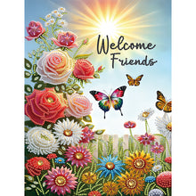 Load image into Gallery viewer, Diamond Painting - Partial Special Shaped - Welcome garden calligraphy and painting (30*40CM)
