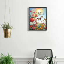 Load image into Gallery viewer, Diamond Painting - Partial Special Shaped - Welcome garden calligraphy and painting (30*40CM)
