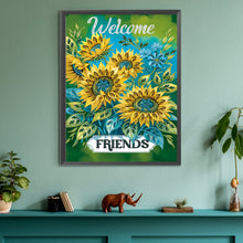 Load image into Gallery viewer, Diamond Painting - Partial Special Shaped - Welcome garden calligraphy and painting (30*40CM)
