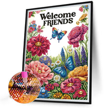Load image into Gallery viewer, Diamond Painting - Partial Special Shaped - Welcome garden calligraphy and painting (30*40CM)
