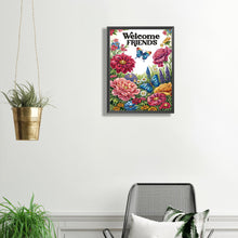 Load image into Gallery viewer, Diamond Painting - Partial Special Shaped - Welcome garden calligraphy and painting (30*40CM)
