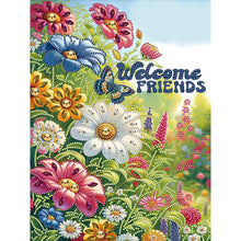 Load image into Gallery viewer, Diamond Painting - Partial Special Shaped - Welcome garden calligraphy and painting (30*40CM)
