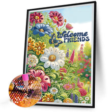 Load image into Gallery viewer, Diamond Painting - Partial Special Shaped - Welcome garden calligraphy and painting (30*40CM)
