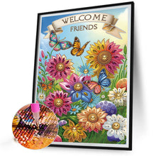 Load image into Gallery viewer, Diamond Painting - Partial Special Shaped - Welcome garden calligraphy and painting (30*40CM)
