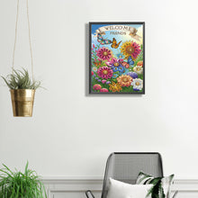 Load image into Gallery viewer, Diamond Painting - Partial Special Shaped - Welcome garden calligraphy and painting (30*40CM)
