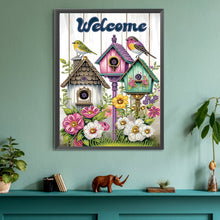Load image into Gallery viewer, Diamond Painting - Partial Special Shaped - Welcome garden calligraphy and painting (30*40CM)
