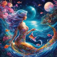 Load image into Gallery viewer, Diamond Painting - Full Round - Goldfish and mermaid (40*40CM)
