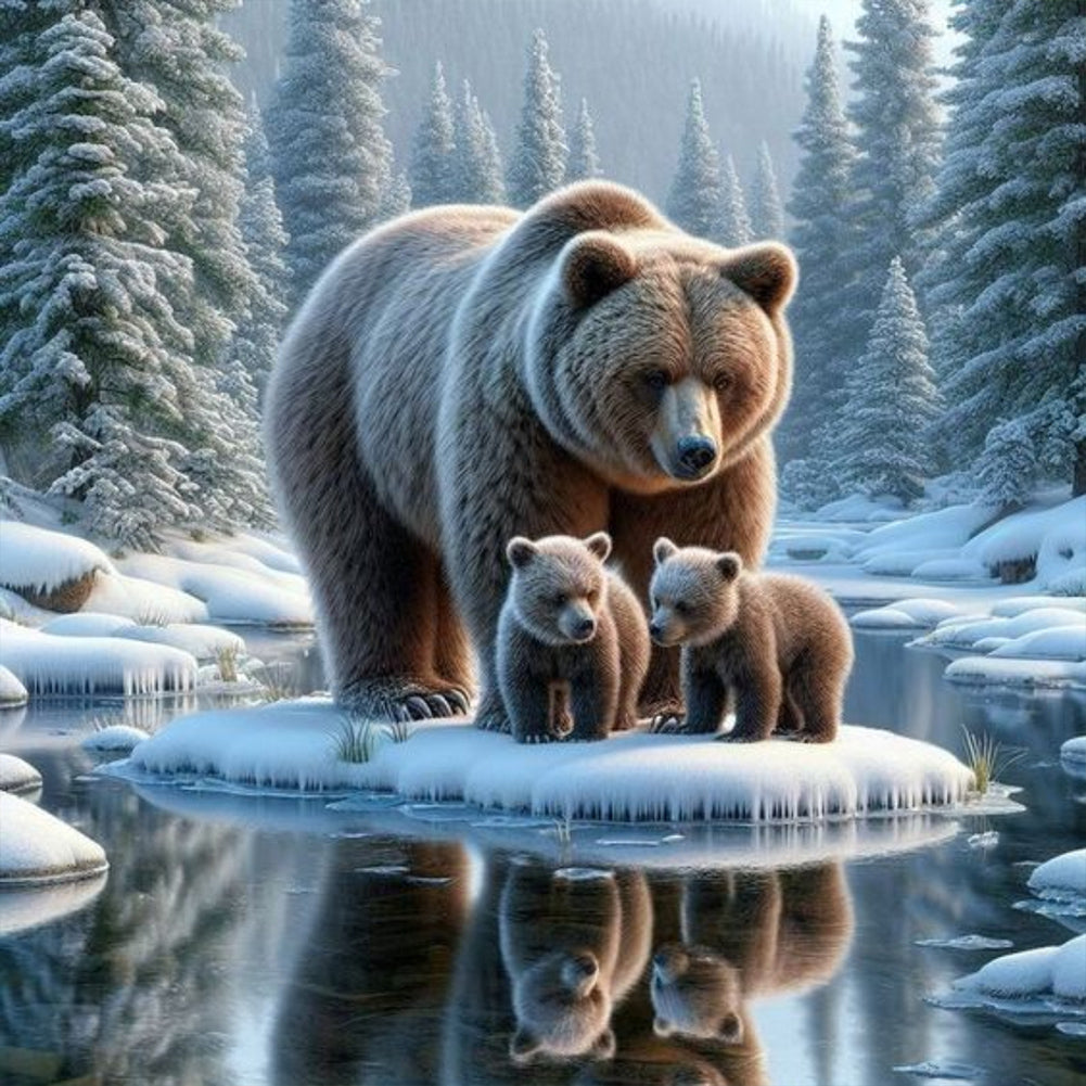 Diamond Painting - Full Round - Snow bear (40*40CM)