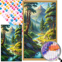 Load image into Gallery viewer, AB Diamond Painting - Full Round - Beautiful scenery in the woods (40*70CM)
