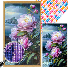 Load image into Gallery viewer, AB Diamond Painting - Full Square - Peony flower scenery (40*70CM)
