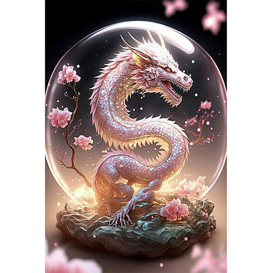 Diamond Painting - Full Round - Crystal ball pink dragon (40*60CM)