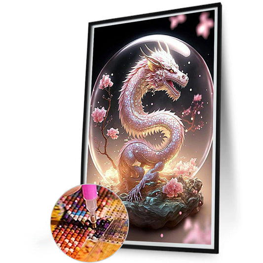 Diamond Painting - Full Round - Crystal ball pink dragon (40*60CM)