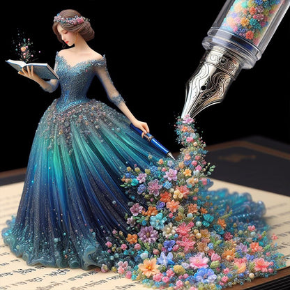 Diamond Painting - Full Round - Elegant lady under the pen (50*50CM)