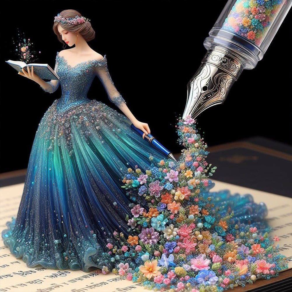 Diamond Painting - Full Round - Elegant lady under the pen (50*50CM)