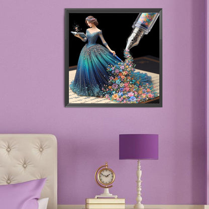 Diamond Painting - Full Round - Elegant lady under the pen (50*50CM)