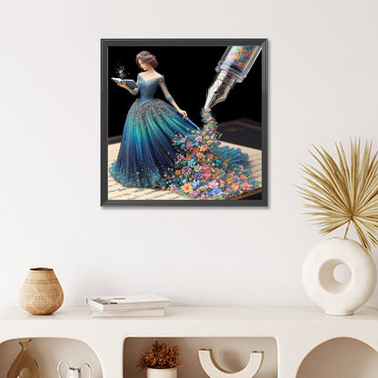 Diamond Painting - Full Round - Elegant lady under the pen (50*50CM)