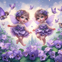 Load image into Gallery viewer, Diamond Painting - Full Round - Butterfly angel child (40*40CM)
