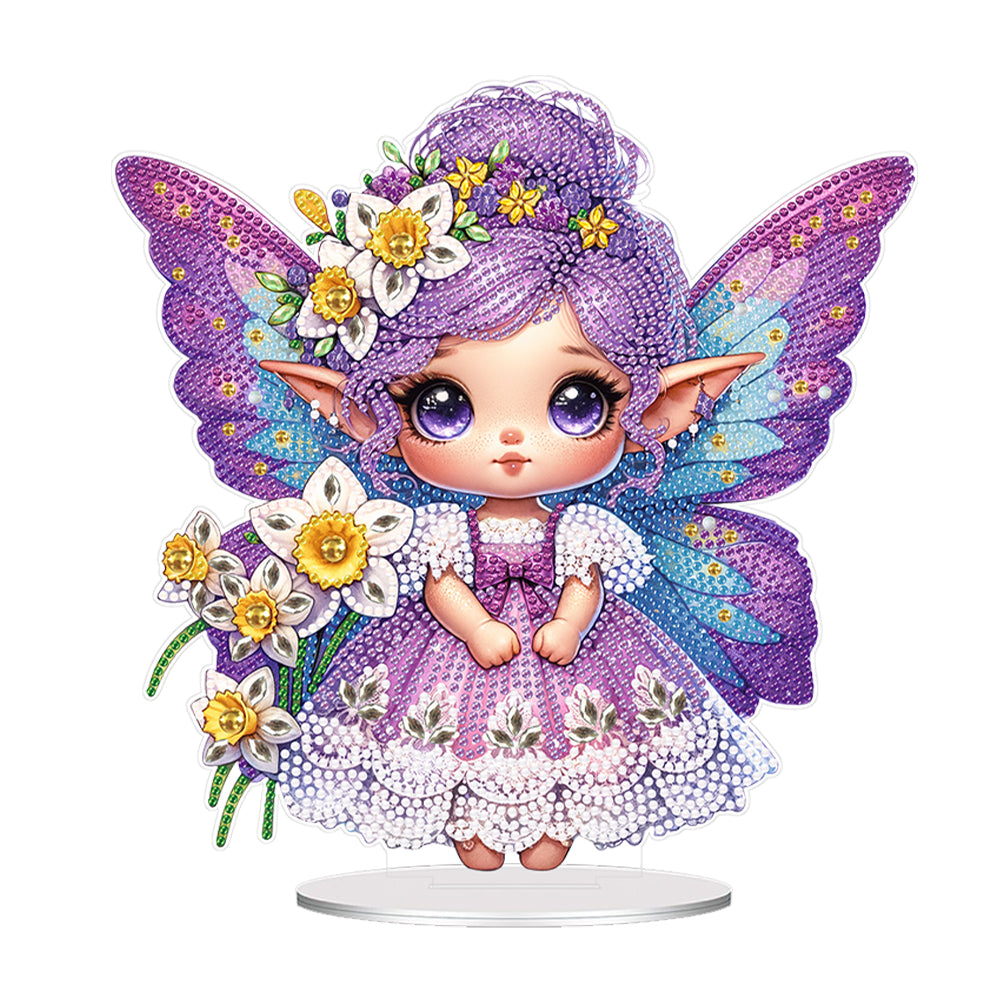 Acrylic Elf 5D DIY Diamond Art Tabletop Decorations Elf Girl Bedroom Table Decor