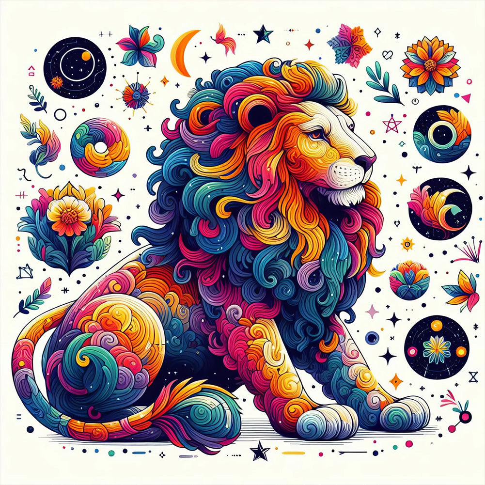Diamond Painting - Full Round - 12 constellations¡¤Leo (40*40CM)