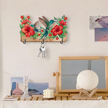 Load image into Gallery viewer, Wooden Hummingbird Flower Special Shape Diamond Painting Hanging Hooks for Decor

