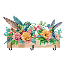 Load image into Gallery viewer, Wooden Hummingbird Rose Special Shape Diamond Painting Hanging Hooks for Decor

