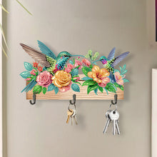 Load image into Gallery viewer, Wooden Hummingbird Rose Special Shape Diamond Painting Hanging Hooks for Decor
