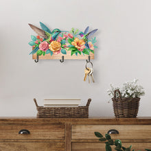 Load image into Gallery viewer, Wooden Hummingbird Rose Special Shape Diamond Painting Hanging Hooks for Decor
