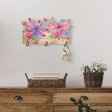 Load image into Gallery viewer, Wooden Dragonfly Flower Special Shape Diamond Painting Hanging Hooks for Decor
