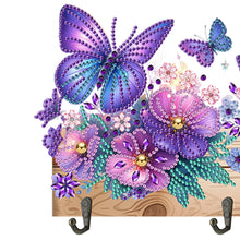 Load image into Gallery viewer, Wooden Butterfly Flower Special Shape Diamond Painting Hanging Hooks for Decor
