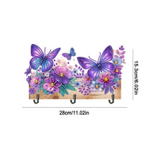 Load image into Gallery viewer, Wooden Butterfly Flower Special Shape Diamond Painting Hanging Hooks for Decor
