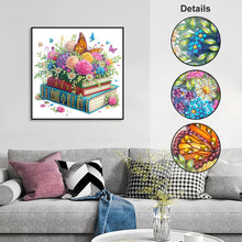 Load image into Gallery viewer, Diamond Painting - Partial Special Shaped - Reading book and flowers (30*30CM)
