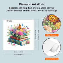 Load image into Gallery viewer, Diamond Painting - Partial Special Shaped - Reading book and flowers (30*30CM)
