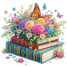 Load image into Gallery viewer, Diamond Painting - Partial Special Shaped - Reading book and flowers (30*30CM)

