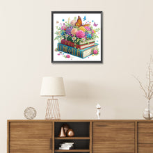 Load image into Gallery viewer, Diamond Painting - Partial Special Shaped - Reading book and flowers (30*30CM)
