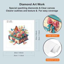 Load image into Gallery viewer, Diamond Painting - Partial Special Shaped - Reading book and flowers (30*30CM)
