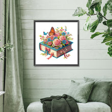Load image into Gallery viewer, Diamond Painting - Partial Special Shaped - Reading book and flowers (30*30CM)
