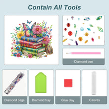 Load image into Gallery viewer, Diamond Painting - Partial Special Shaped - Reading book and flowers (30*30CM)
