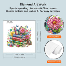 Load image into Gallery viewer, Diamond Painting - Partial Special Shaped - Reading book and flowers (30*30CM)
