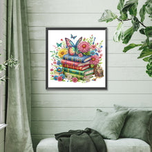 Load image into Gallery viewer, Diamond Painting - Partial Special Shaped - Reading book and flowers (30*30CM)
