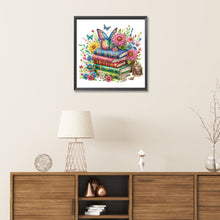 Load image into Gallery viewer, Diamond Painting - Partial Special Shaped - Reading book and flowers (30*30CM)
