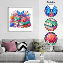 Load image into Gallery viewer, Diamond Painting - Partial Special Shaped - Reading book and flowers (30*30CM)
