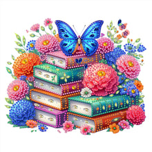 Load image into Gallery viewer, Diamond Painting - Partial Special Shaped - Reading book and flowers (30*30CM)
