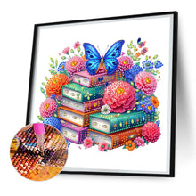 Load image into Gallery viewer, Diamond Painting - Partial Special Shaped - Reading book and flowers (30*30CM)
