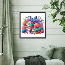 Load image into Gallery viewer, Diamond Painting - Partial Special Shaped - Reading book and flowers (30*30CM)
