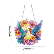 Load image into Gallery viewer, Acrylic Hummingbird Flower Special Shape Diamond Painting Hanging Pendant
