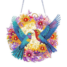 Load image into Gallery viewer, Acrylic Hummingbird Flower Special Shape Diamond Painting Hanging Pendant

