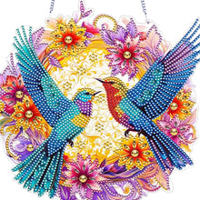 Load image into Gallery viewer, Acrylic Hummingbird Flower Special Shape Diamond Painting Hanging Pendant
