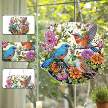 Load image into Gallery viewer, Acrylic Bird Flower Special Shape Diamond Art Hanging Pendant for Home Decor
