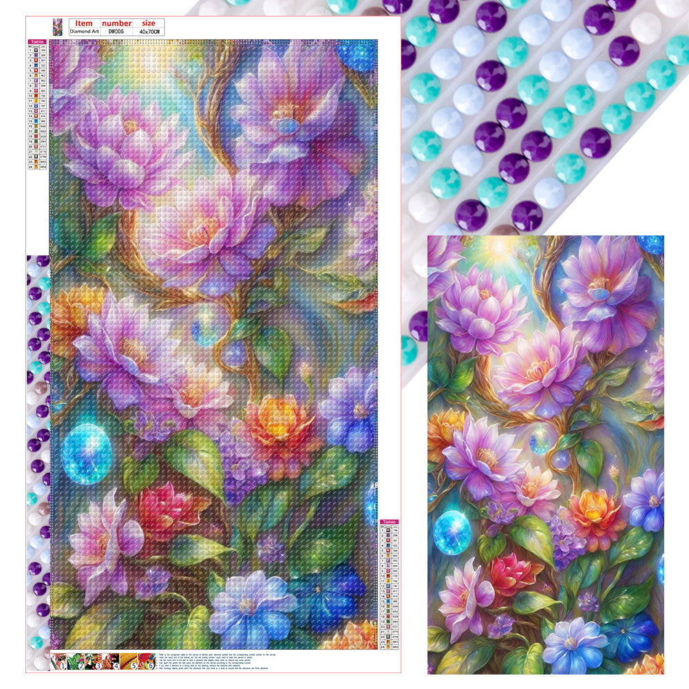 Diamond Painting - Full Round - Purple Flower (40*70CM)